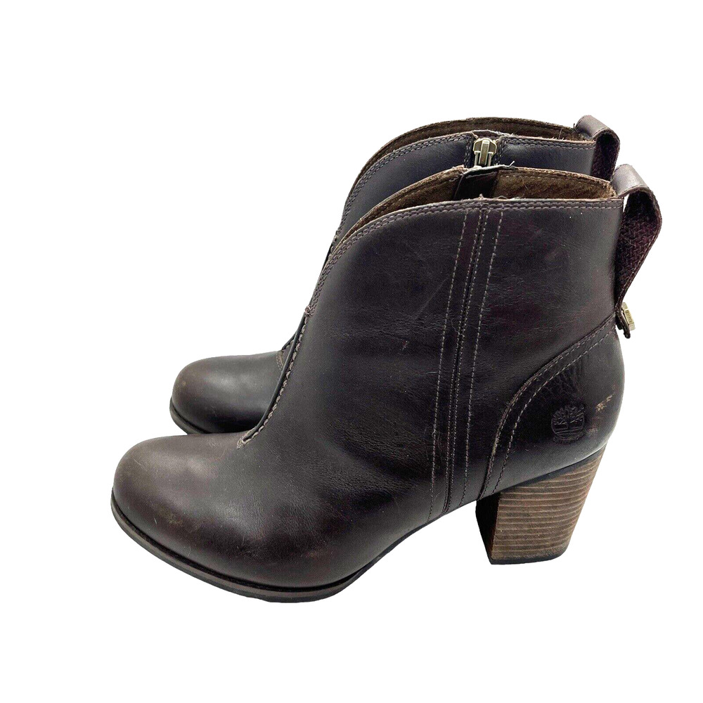 Timberland Ankle Booties Earthkeeper size 9.5 Women’s Trenton Dark Brown Leather